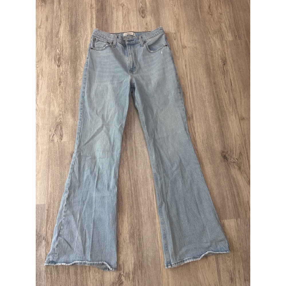 Abercrombie & Fitch Vintage Flare High Rise Jeans Light Wash Blue Sizeβ 29 8